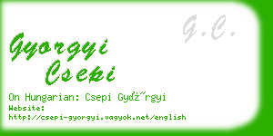 gyorgyi csepi business card